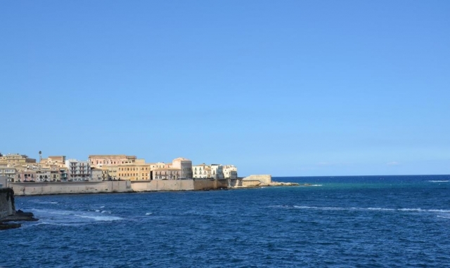  vista desde el avión del castillo de Siracusa
