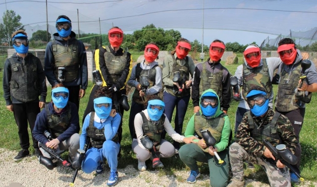 Posando antes del partido 