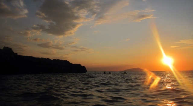 Atardecer en el mar 
