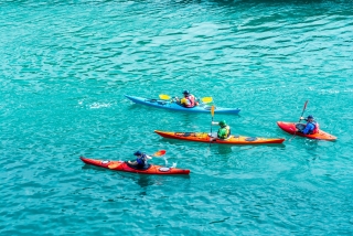 Ruta en kayak para niños en Olbia 3h