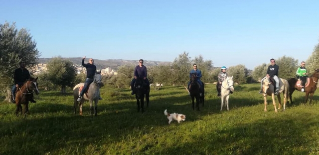  Todos juntos en esle paseo a caballo 