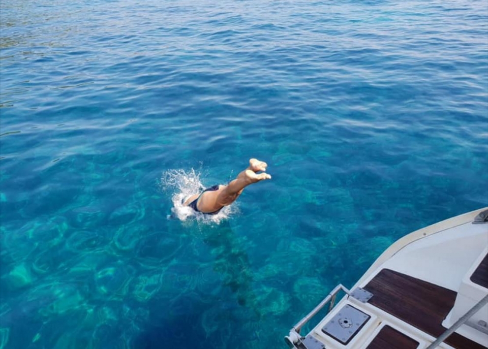 un chapuzón en el mar un chapuzón en el mar