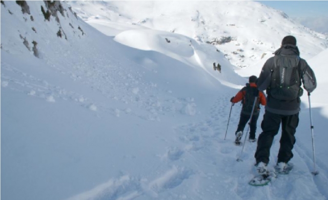  raquetas de nieve para llegar a Monle Crepacuore 