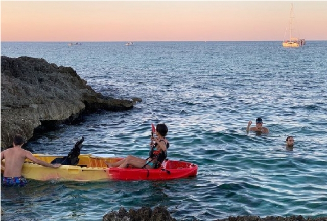 vamos en kayak en Monopoli 