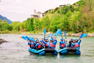 Rafting en el río Adda de 2h30 de duración.