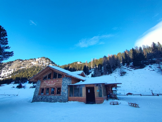  Cabaña sumergida en la nieve 
