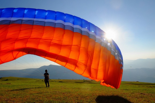 Preparando el parapenle 
