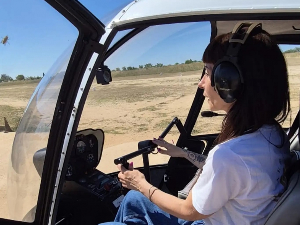  A bordo del helicóptero