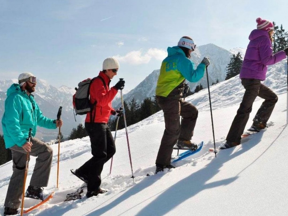  raquetas de nieve en grupo
