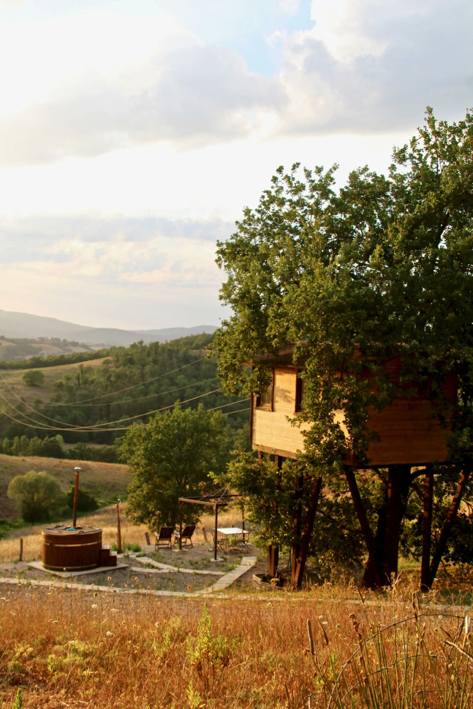 La casa del árbol en las colinas 