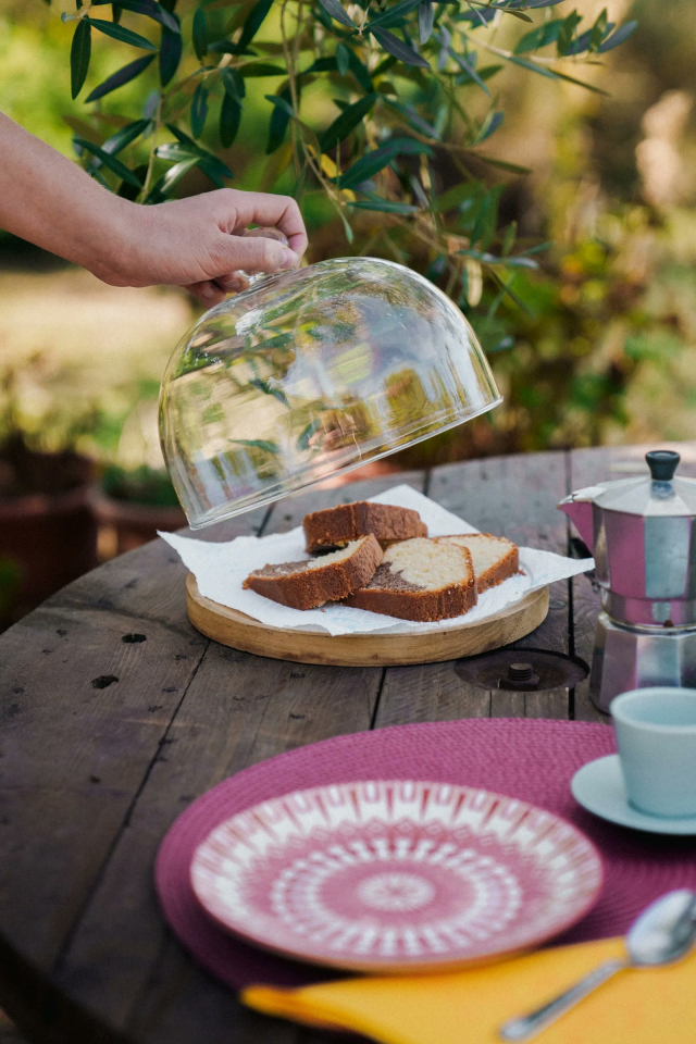  El desayuno al aire libre con el moca