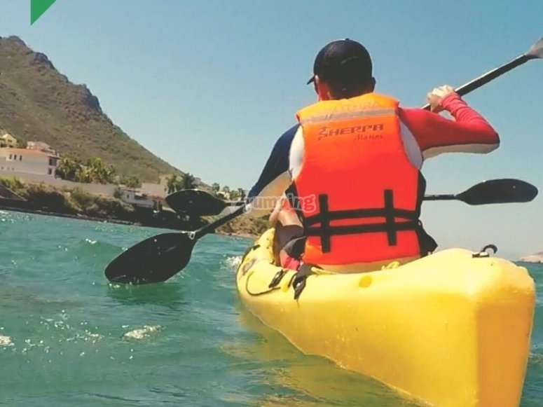 Renta de kayak doble por 1 hora Bahía Miramar desde 360