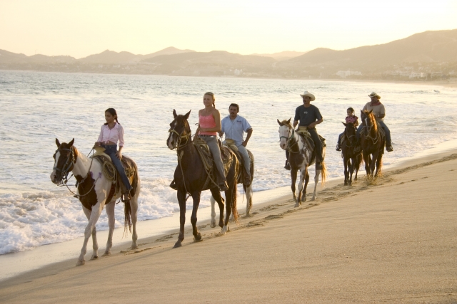  équitation sur la plage 