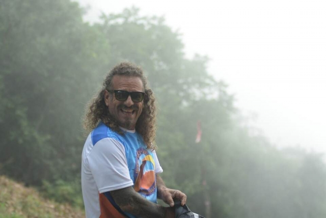 Excited face before paragliding 
