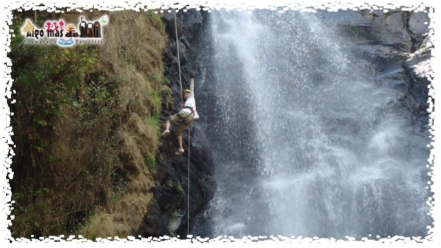  Rappel 70 meters Waterfall. Descent 