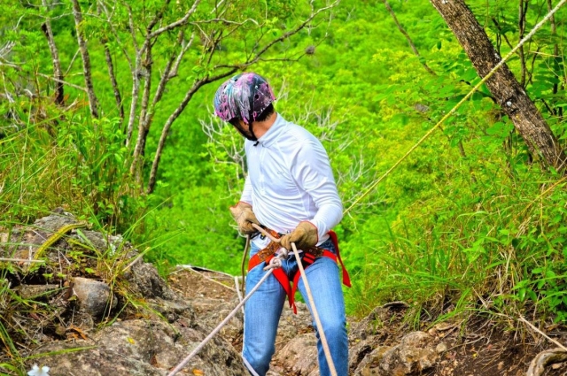 Discesa in corda doppia nella natura