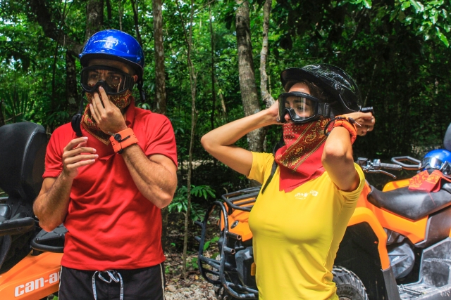 Helmets, bandanas, goggles 
