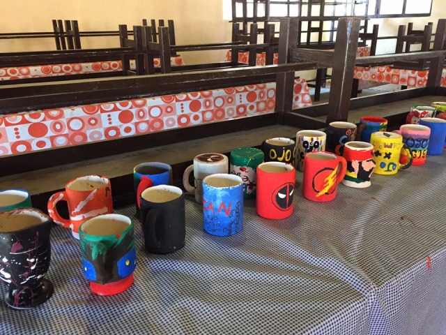 Mugs decorated by campers 