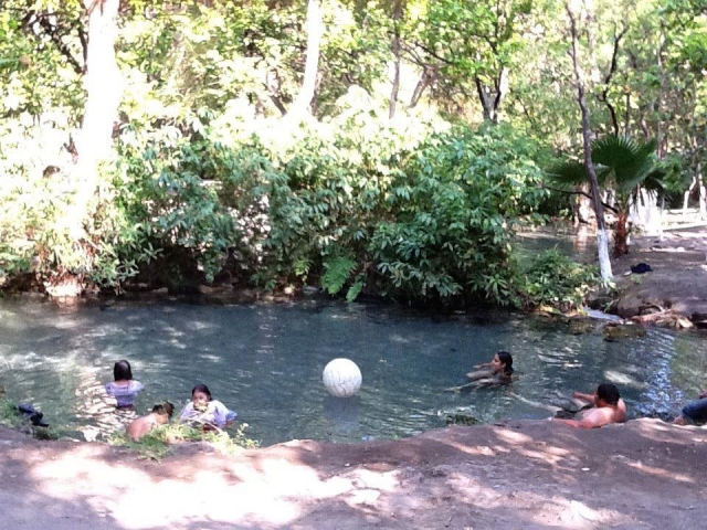 nadando en el manantial