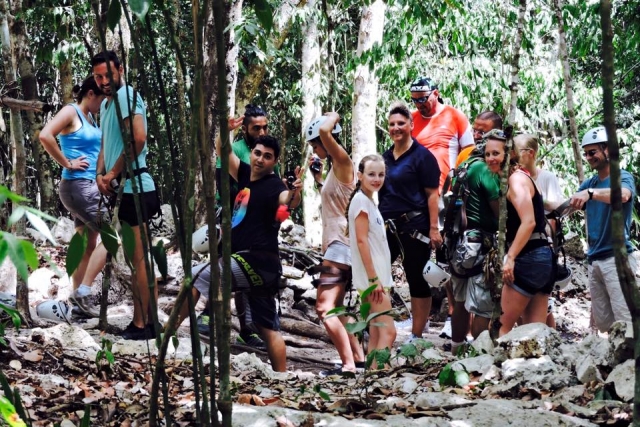 rappelling with friends