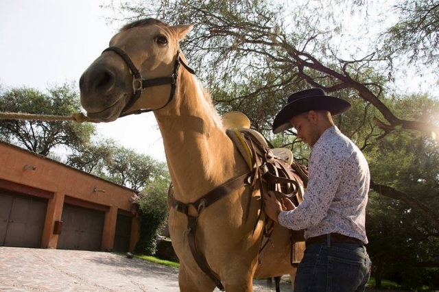 preparando al caballo