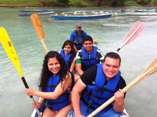 Canoa con el monitor