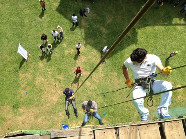  Using the rappelling technique 