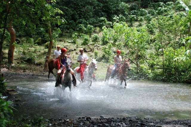 Horseback riding through the town 