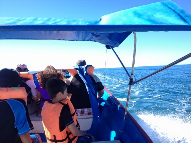  On the boat making the trip 