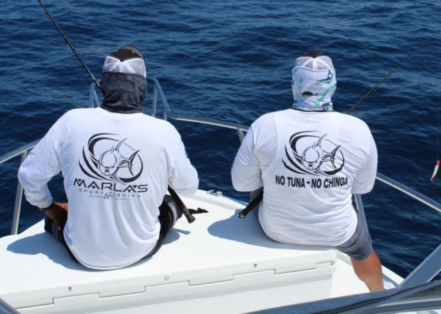  Sitting fishing on the boat