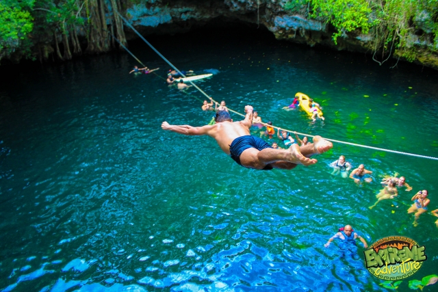Jump into the water of this incredible cenote 
