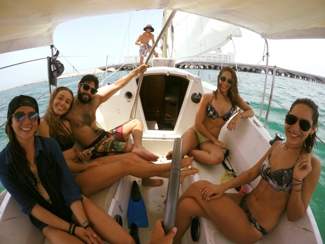  Passeggeri della barca nello Yucatan 