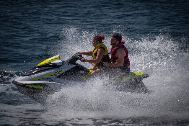  Couple on a jet ski 