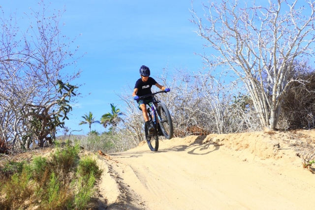  Jumping on a mountain bike 