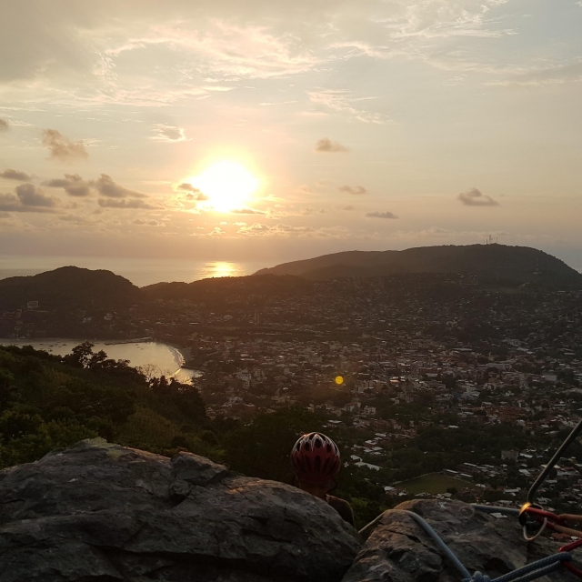  Rappel et coucher de soleil