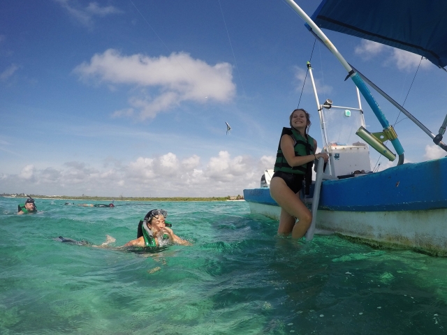  Jumping into the water 