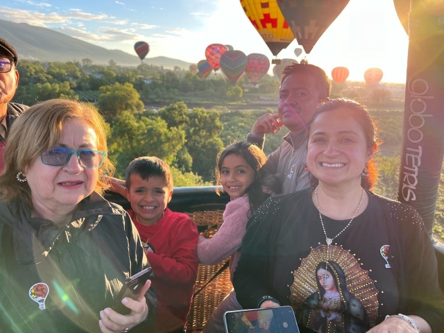 Viaje en globo en familia