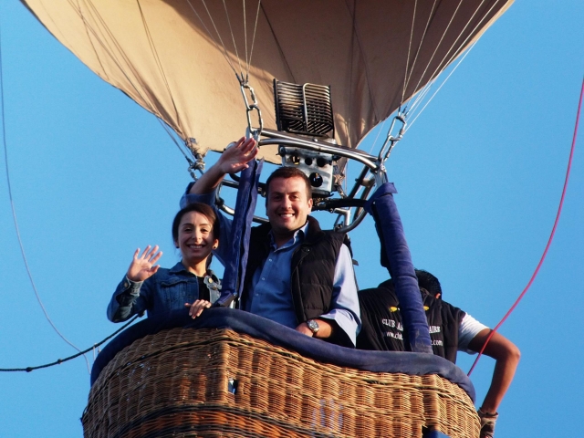  In the balloon basket while flying over San Miguel de Allende 