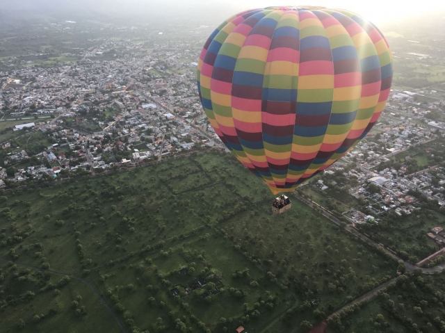  During the balloon flight over Teotihuacan 