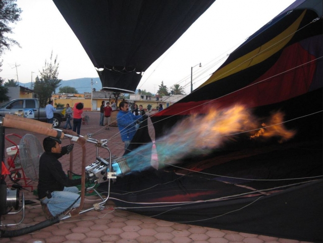  Inflating the hot air balloon