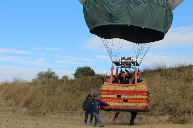 L'atterraggio della mongolfiera 