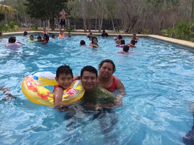  Adults and kids in the pool 