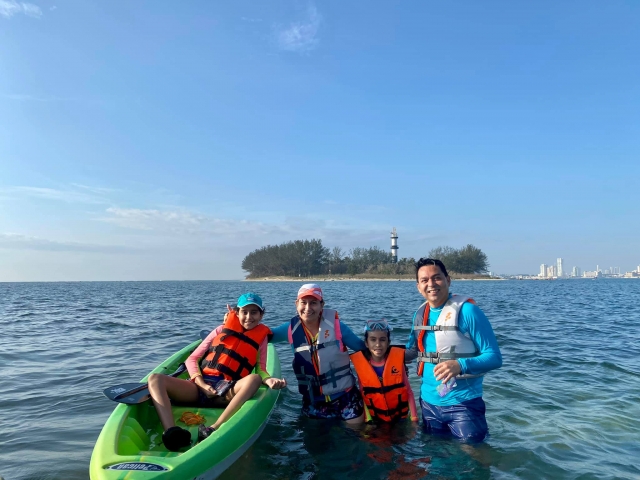 Kayaks en familia