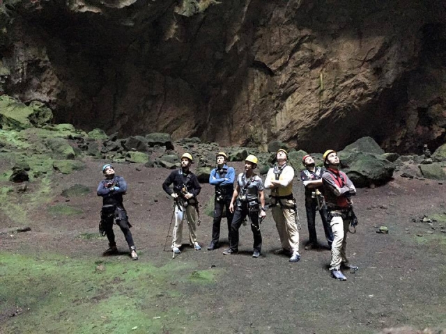 Team inside the basement 