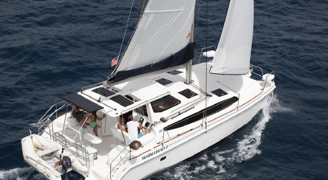 Catamaran on the high seas 