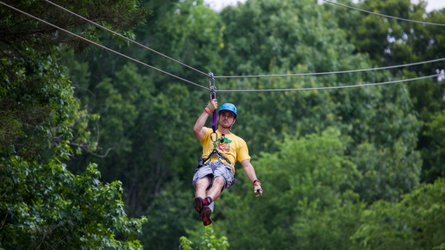  Scivola sulla zip line 