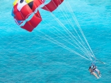 Pass to Xcaret and parachute flight for 12 minutes