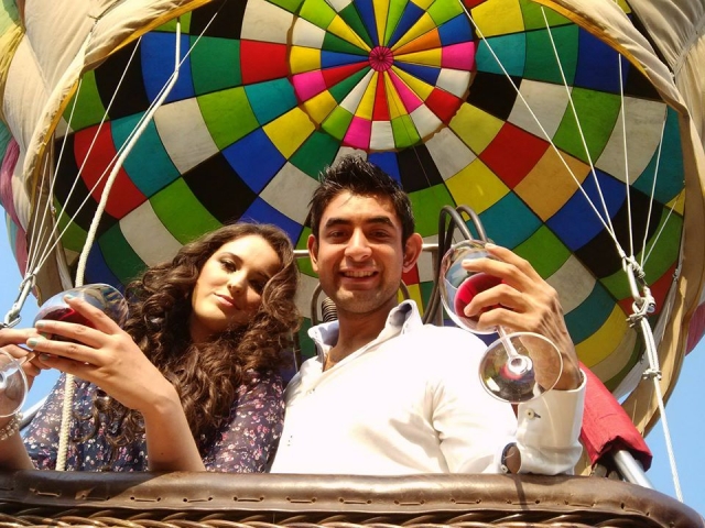 pareja en globo
