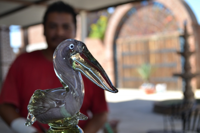  Pelican made with blown glass 