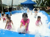 Canon à mousse et piscine pour fête à Querétaro